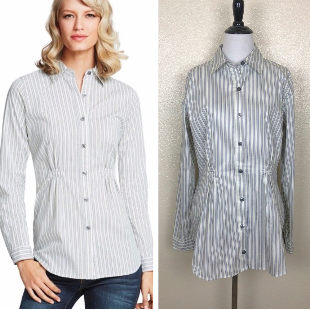 🔴 SOLD 🔴 CAbi Pinstripe Button Down Shirt #974